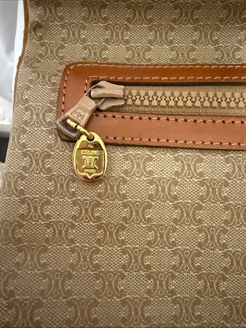 Celine Tan Monogram Envelope Clutch-Large - Picture 6 of 13
